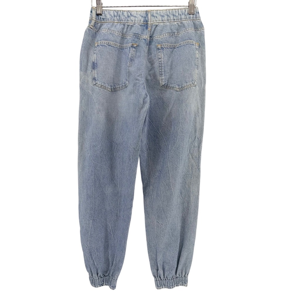 Rag & Bone Miramar Streetwear Jogger Pants Light Wash Denim Print Cotton Terry S - Picture 5 of 9
